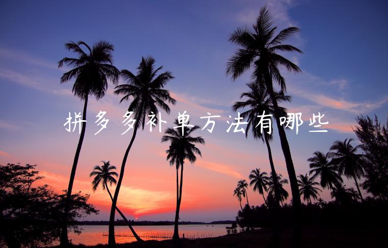 拼多多補(bǔ)單方法有哪些